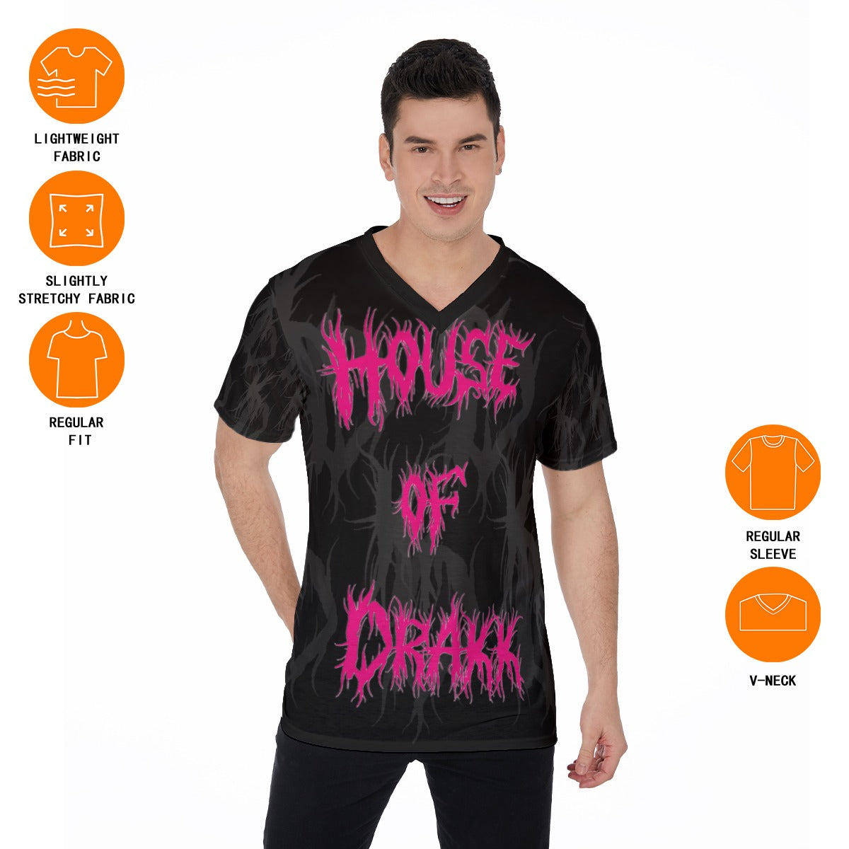 All-Over Print V-Neck T-Shirt