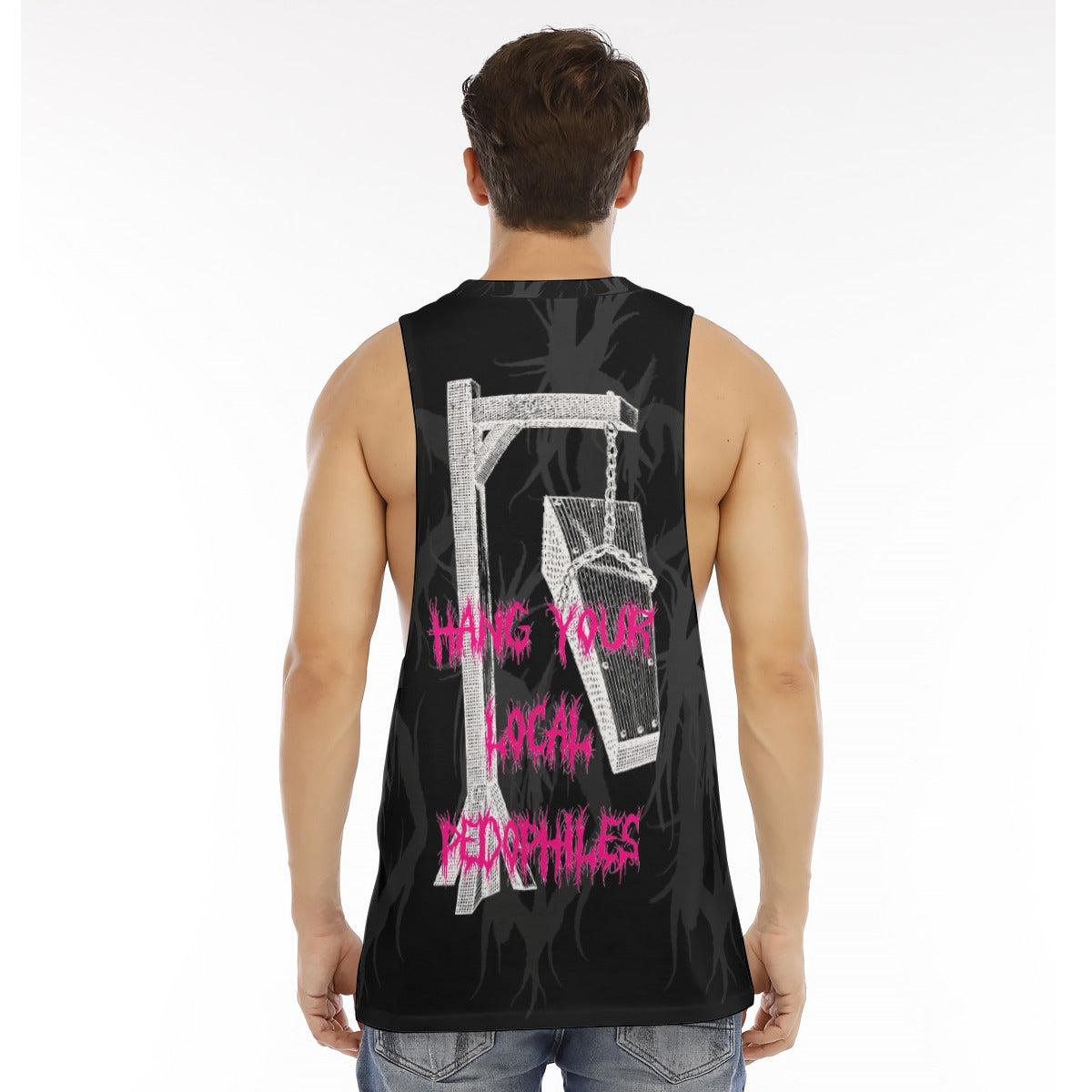 All-Over Print Men's O-neck Long Tank Top
