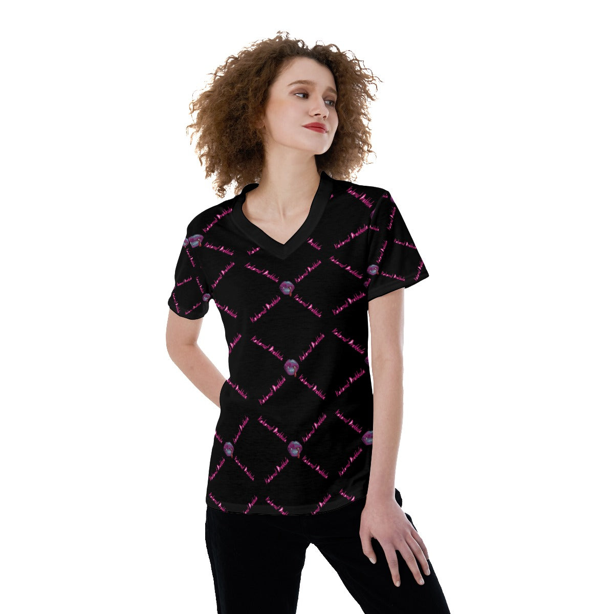 All-Over Print V-neck Women's T-shirt