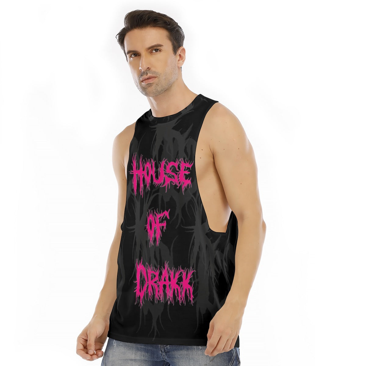 All-Over Print Men's O-neck Long Tank Top