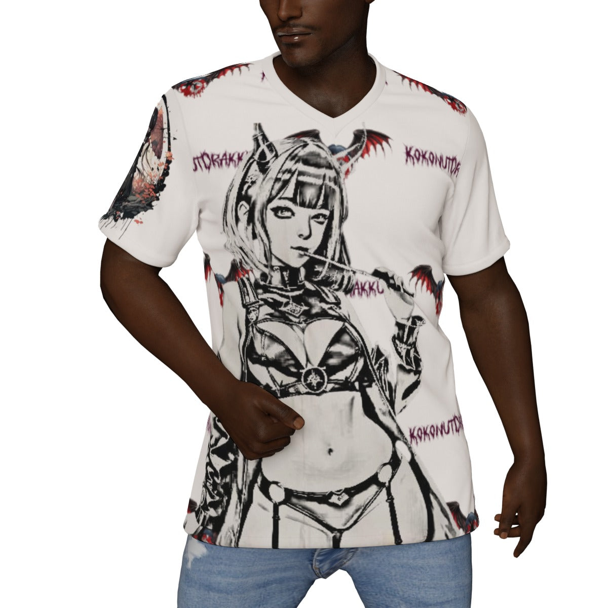 All-Over Print V-Neck T-Shirt