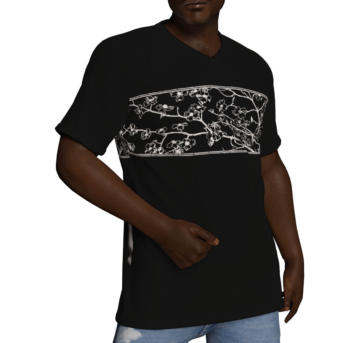 All-Over Print V-Neck T-Shirt