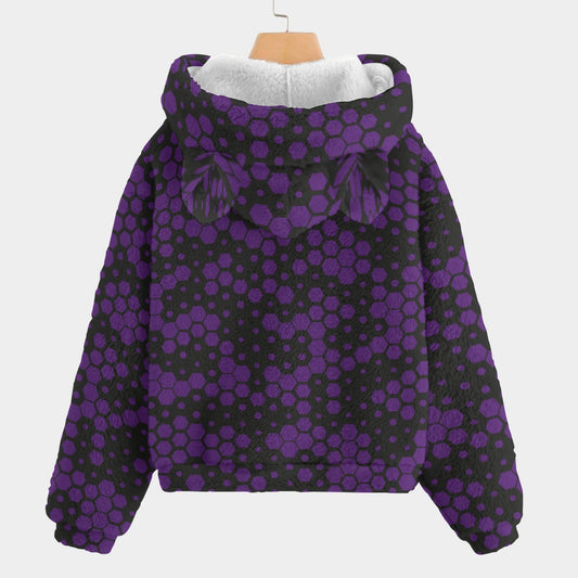 All-Over Print Kid’s Borg Fleece Sweatshirt With Ear