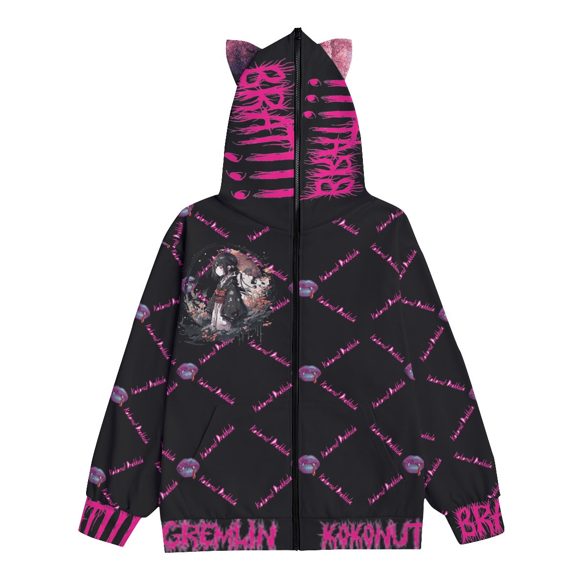 All-Over Print Unisex Pullover Hoodie With Zipper Closure