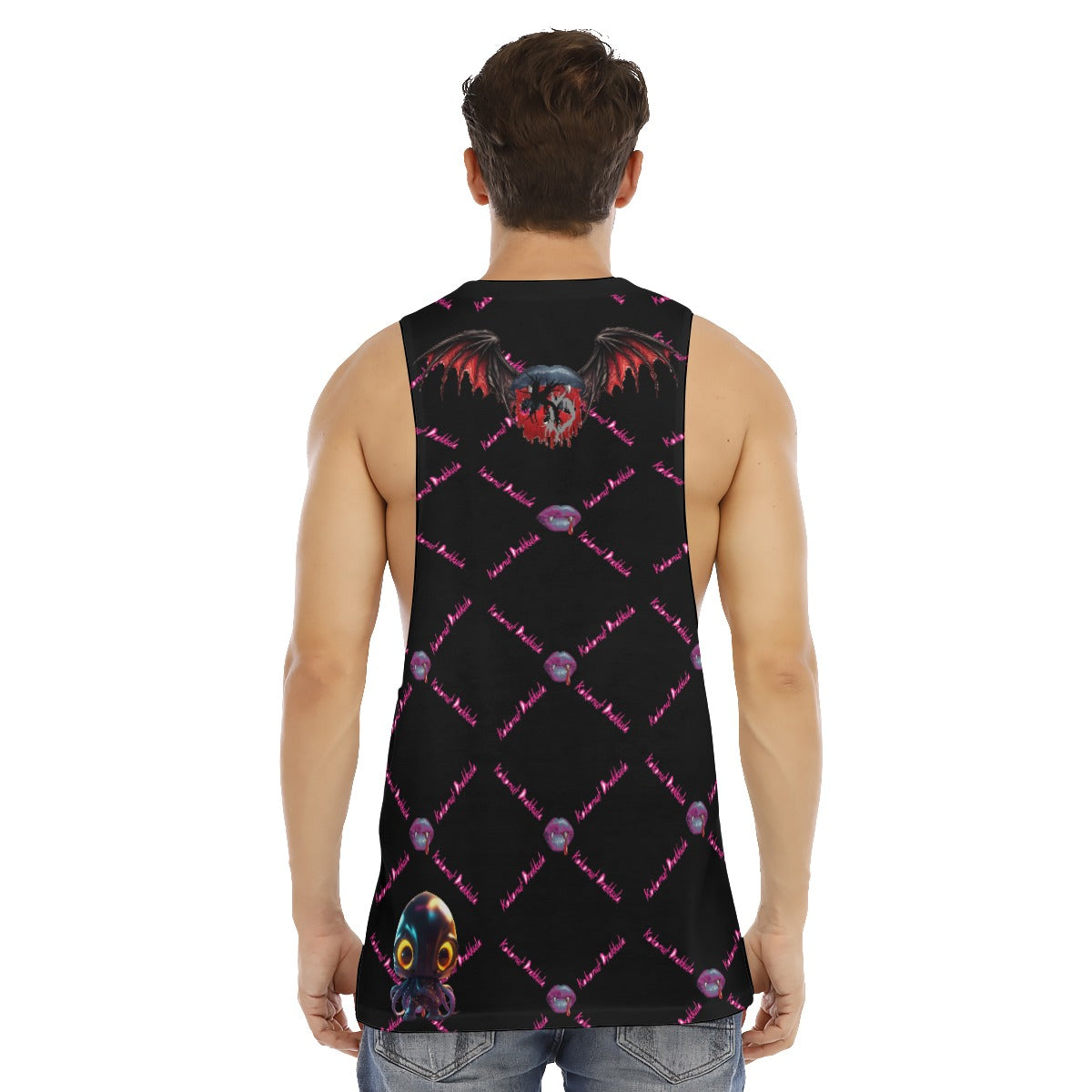All-Over Print Men's O-neck Long Tank Top