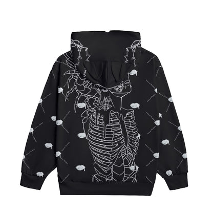 All-Over Print Unisex Pullover Hoodie With Zipper Closure