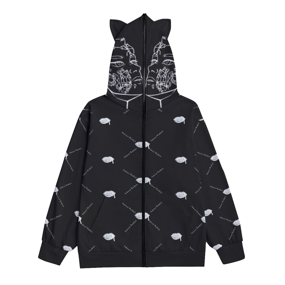 All-Over Print Unisex Pullover Hoodie With Zipper Closure