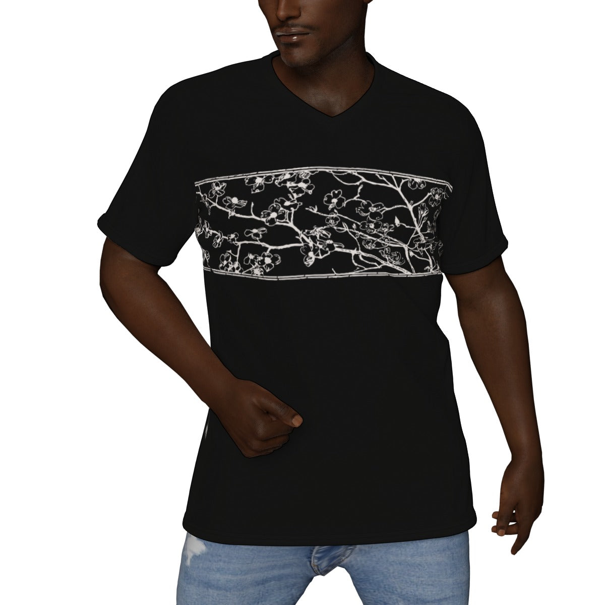 All-Over Print V-Neck T-Shirt
