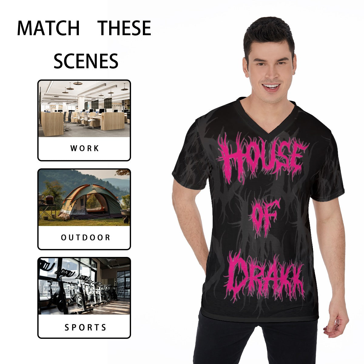 All-Over Print V-Neck T-Shirt