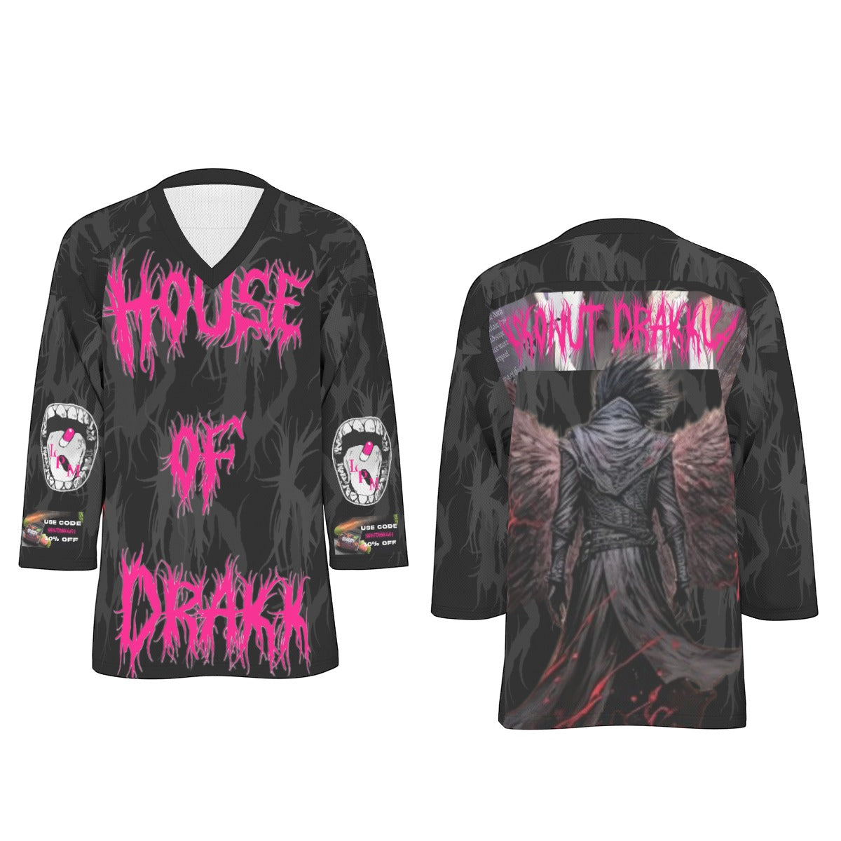 All-Over Print Men's V-neck Ice Hockey Jersey