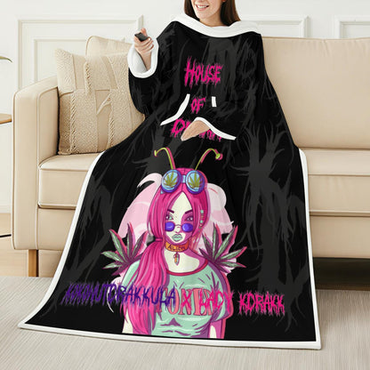All-Over Print Cozy Wearable Blanket with Sleeves