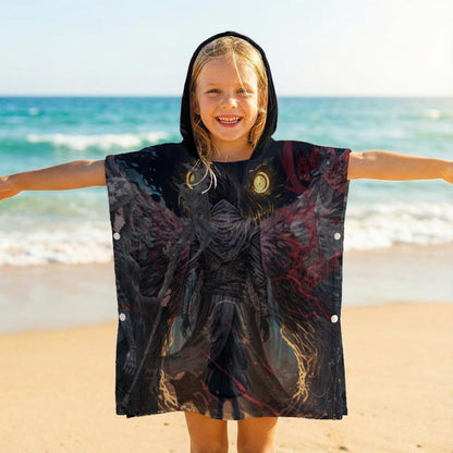 All-Over Print Kid's Hooded Towel Poncho