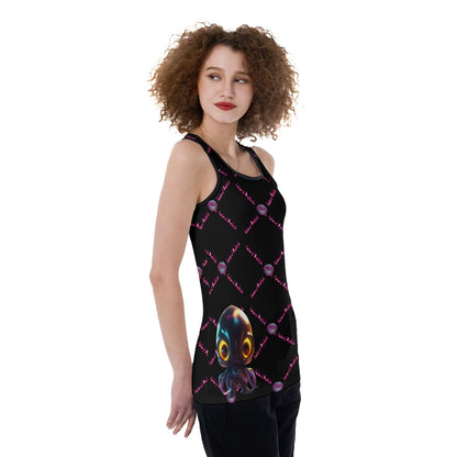 All-Over Print Women's Back Hollow Tank Top