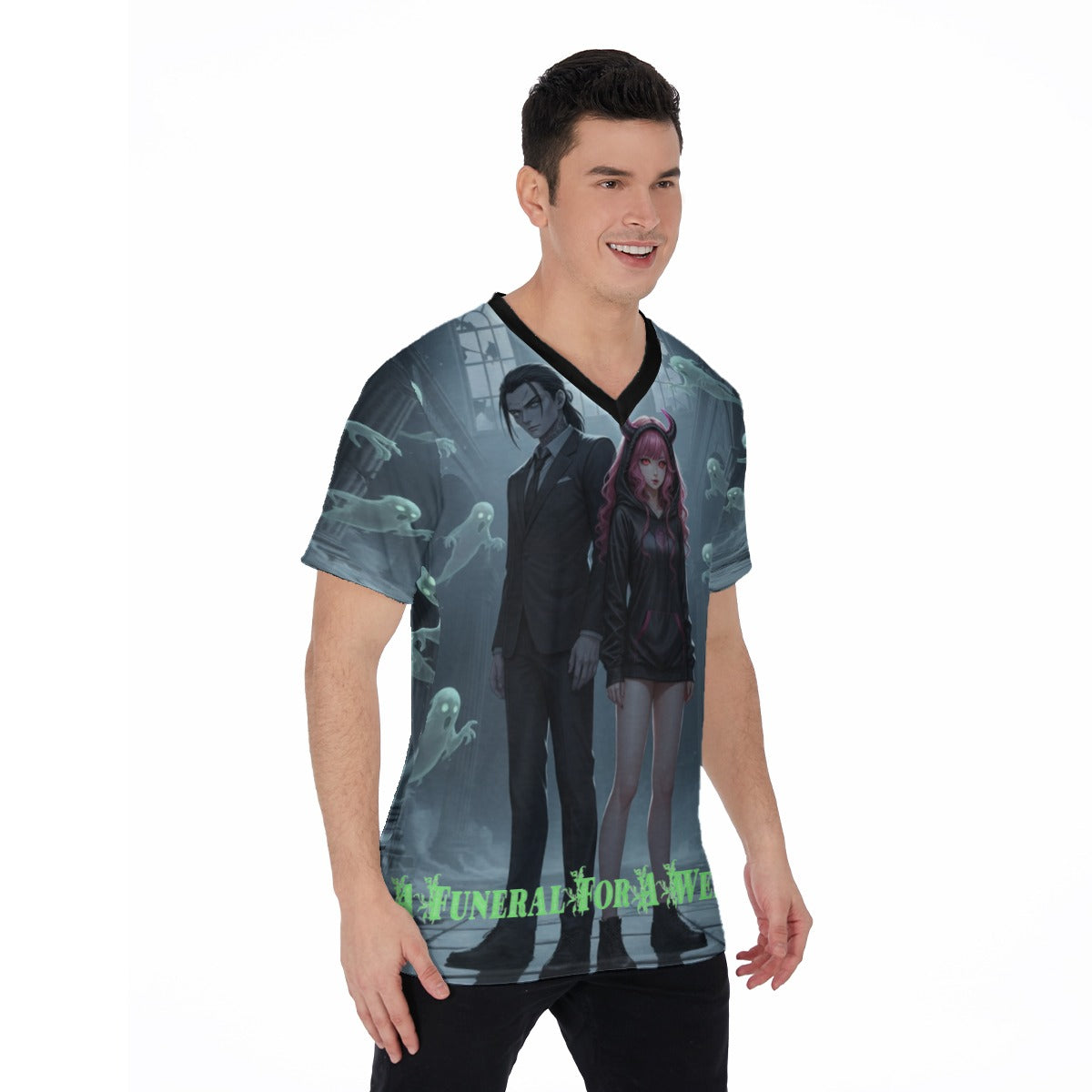 All-Over Print V-Neck T-Shirt