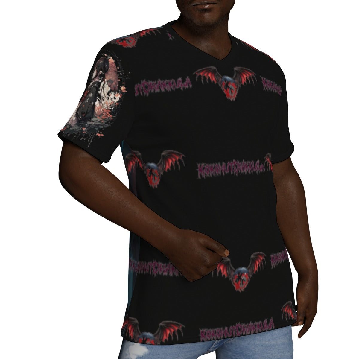 All-Over Print V-Neck T-Shirt