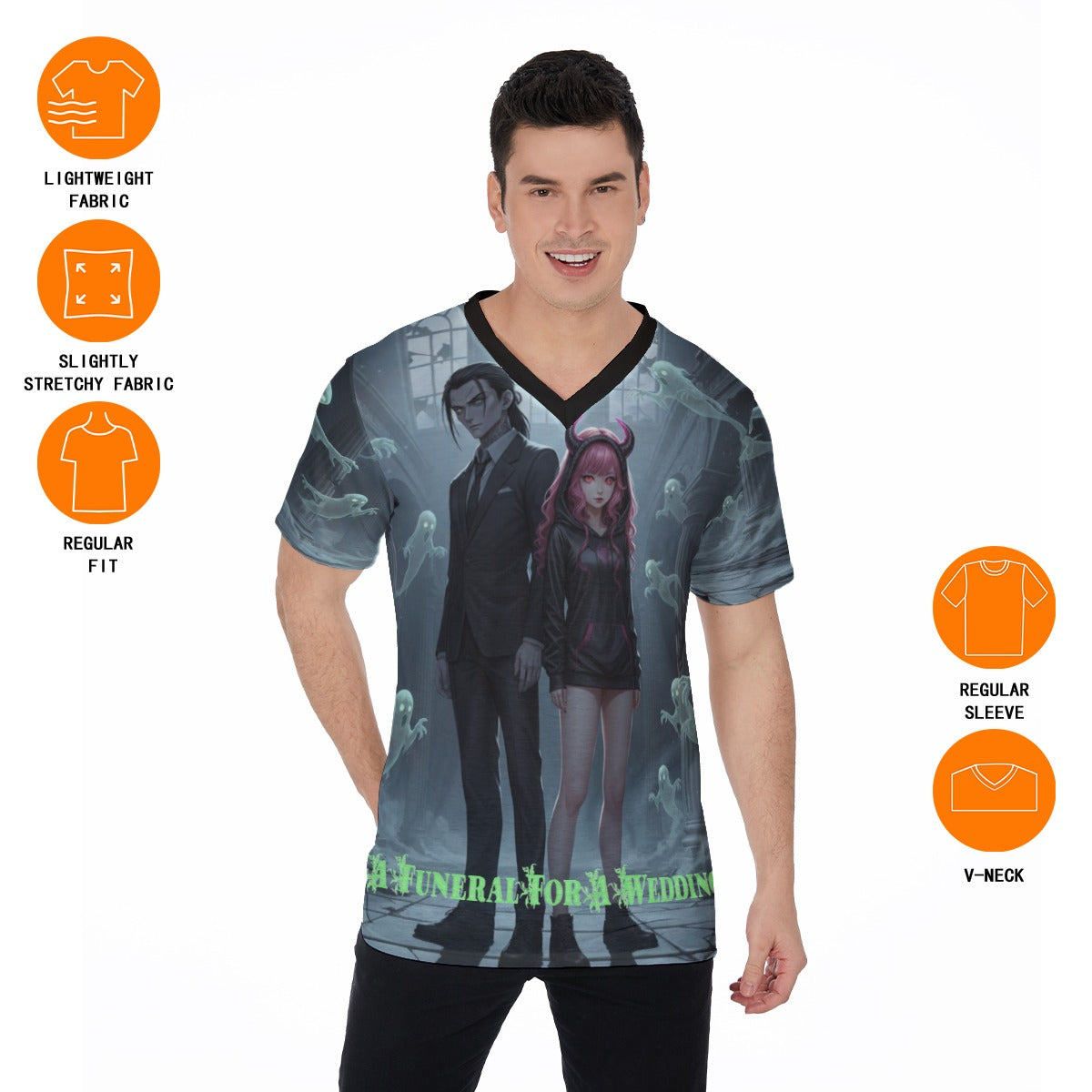 All-Over Print V-Neck T-Shirt