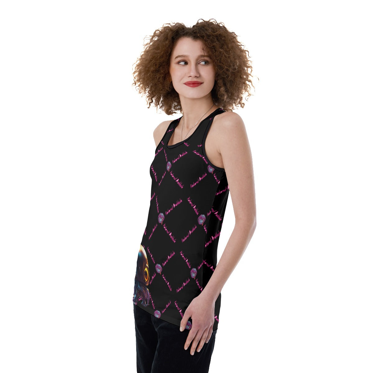 All-Over Print Women's Back Hollow Tank Top