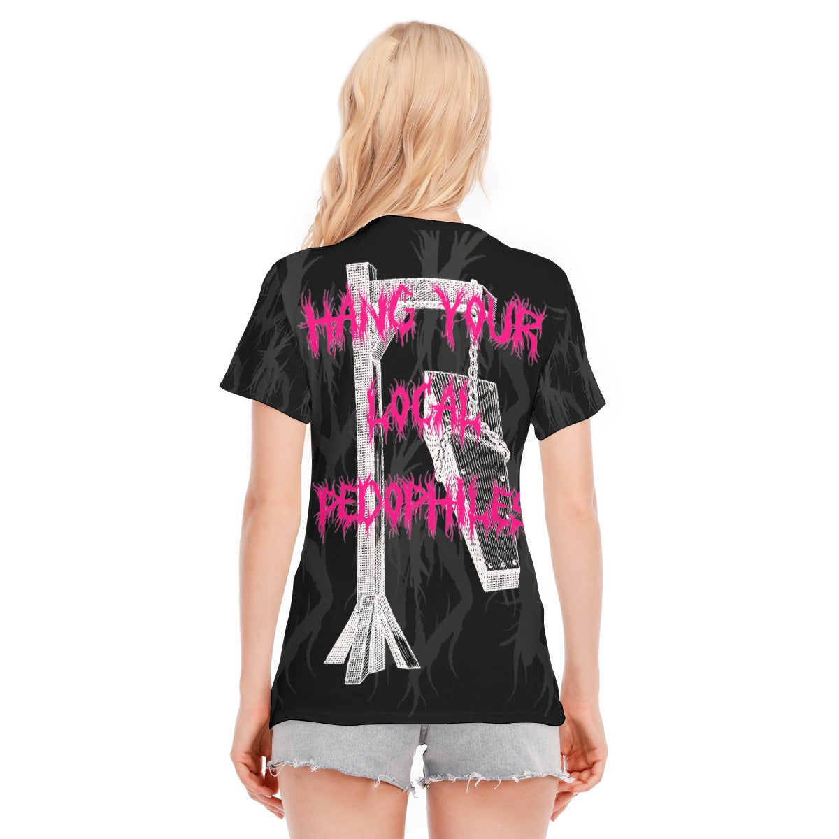 All-Over Print Women's Round Neck T-Shirt | 190GSM Cotton