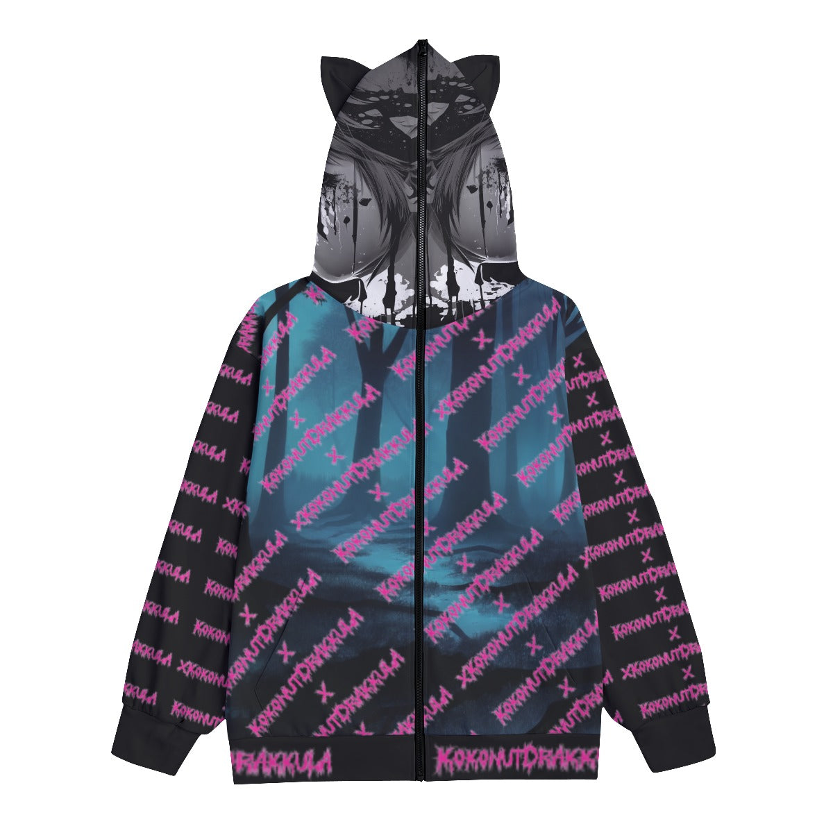 All-Over Print Unisex Pullover Hoodie With Zipper Closure