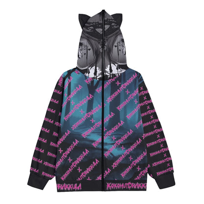 All-Over Print Unisex Pullover Hoodie With Zipper Closure