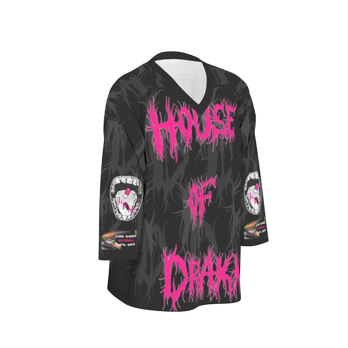 All-Over Print Men's V-neck Ice Hockey Jersey
