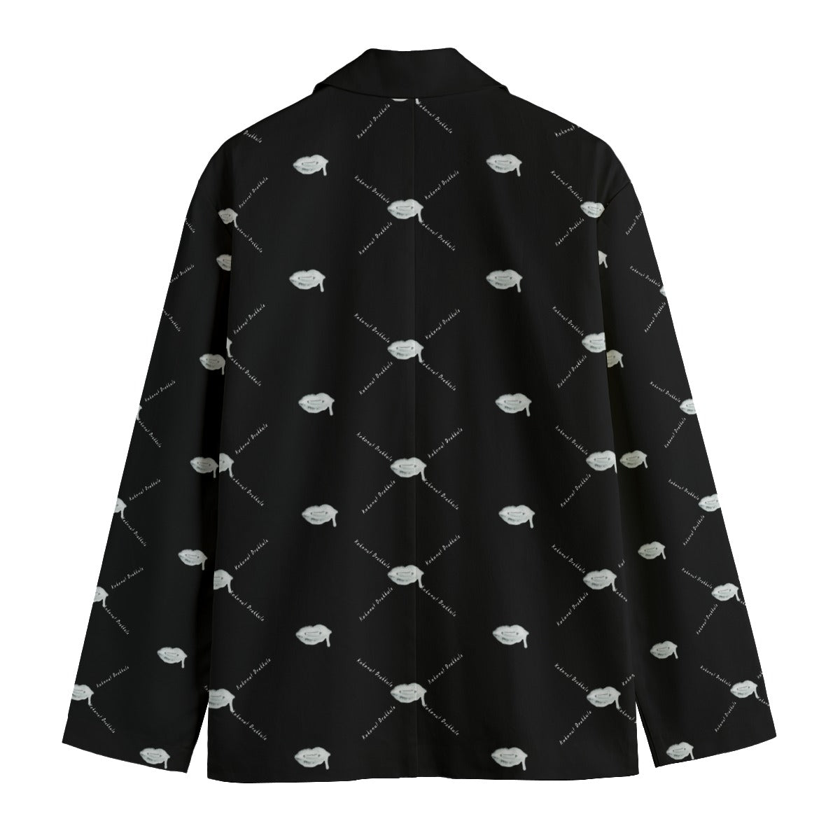 All-Over Print Men's Casual Flat Lapel Collar Blazer