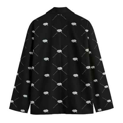 All-Over Print Men's Casual Flat Lapel Collar Blazer