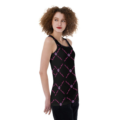 All-Over Print Women's Back Hollow Tank Top