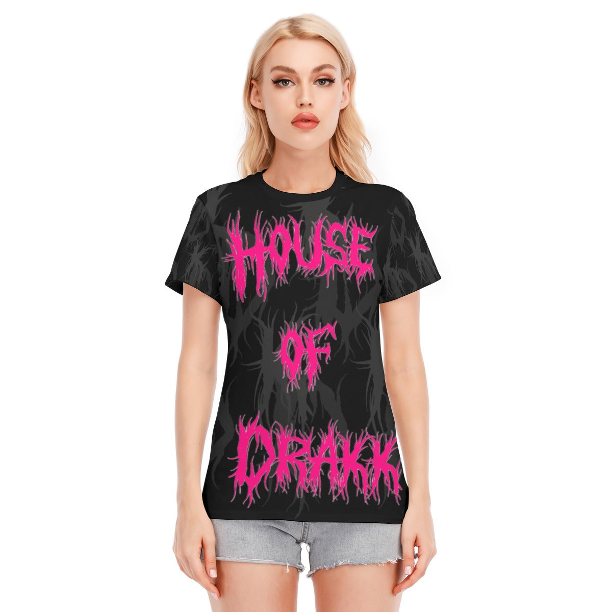 All-Over Print Women's Round Neck T-Shirt | 190GSM Cotton